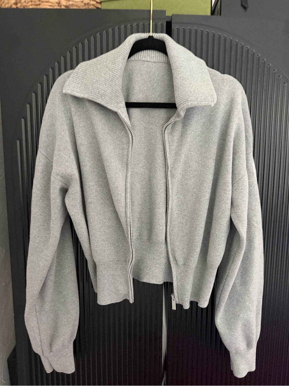 ALO Yoga Light Gray Bomber Jacket with Zip